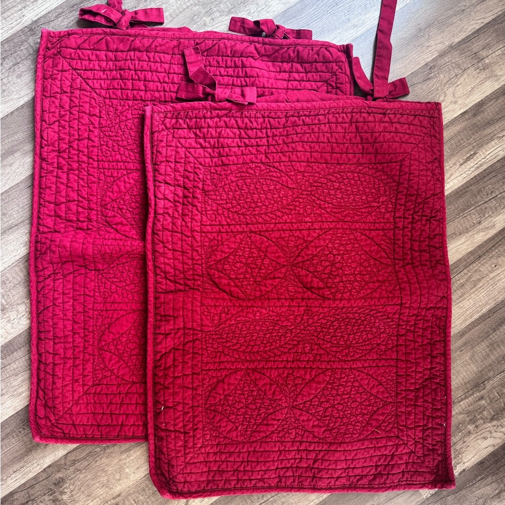 Deep Red Quilted Pillow Shams